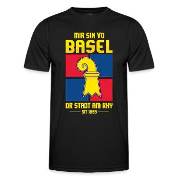 BASEL - Männer Funktions-T-Shirt - Schwarz - Vorne - AI Model Male 178 dark (178cm)