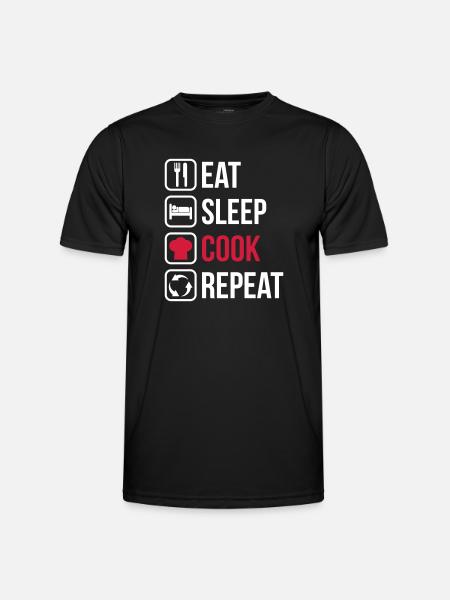 Eat Sleep Cook Repeat - Men's Functional T-Shirt - black