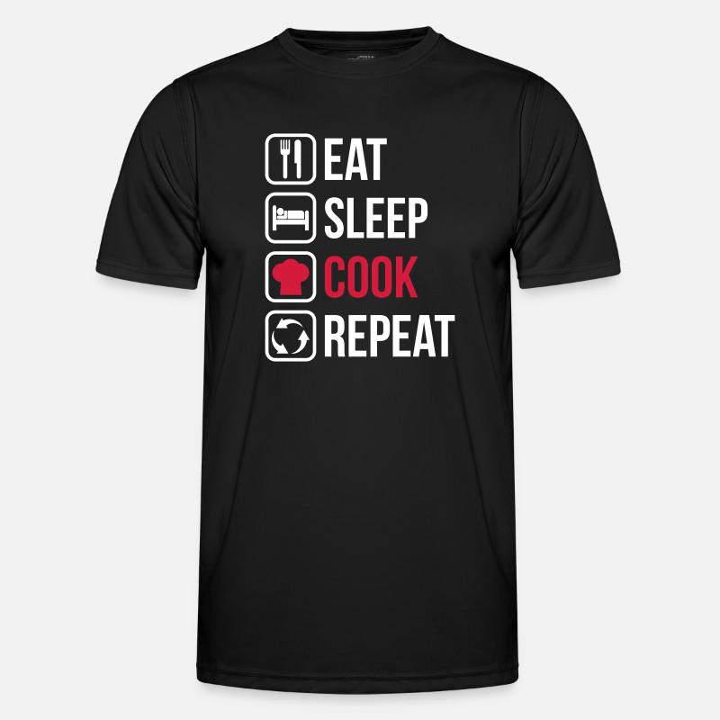 Eat Sleep Cook Repeat - Men's Functional T-Shirt - black