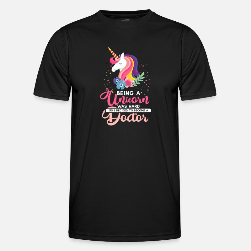 Ein Einhorn zu sein war hart - Doktor Geschenk - Männer Funktions-T-Shirt - Schwarz