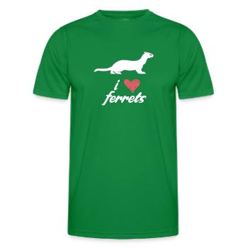 Frettchenfreund - Frettchen - Ich liebe Frettchen - Männer Funktions-T-Shirt - Kelly Green - Vorne - AI Model Male 178 dark (178cm)