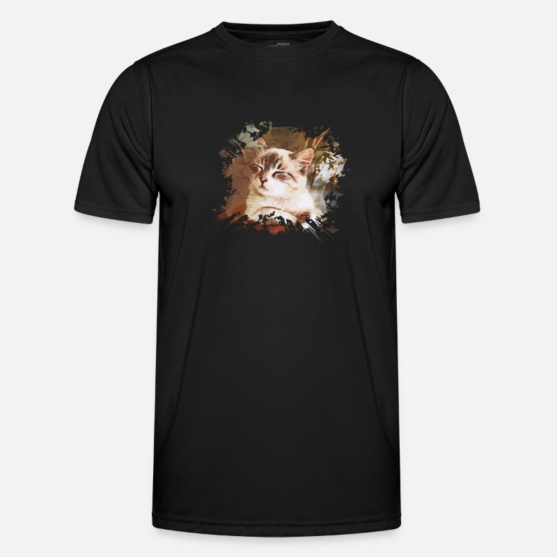 chat T-shirt sport Homme