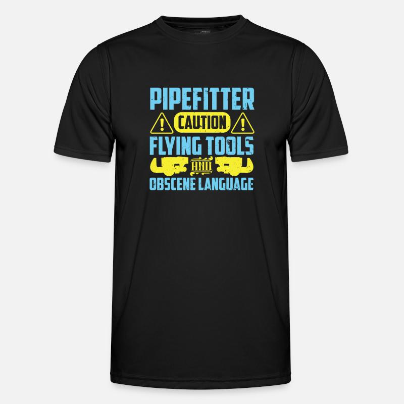 Pipefitter's Caution - Men's Functional T-Shirt - black