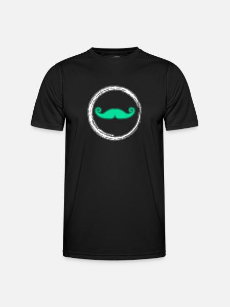 Glühen-Schnurrbart-Neon-Party-glühender Effekt Retro - Männer Funktions-T-Shirt - Schwarz