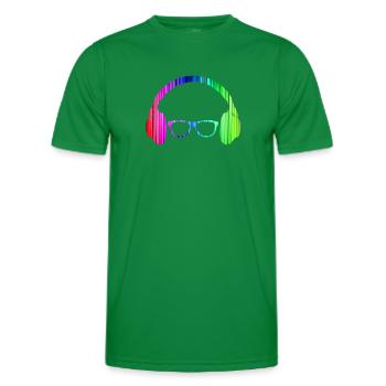 Kopfhörer und Sonnenbrille Neon T-Shirt Glowing - Männer Funktions-T-Shirt - Kelly Green - Vorne - AI Model Male 178 dark (178cm)
