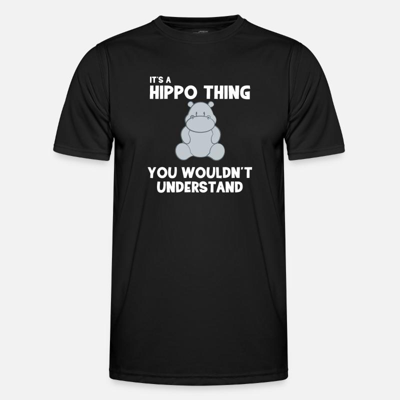 Hippo - Hippos - Hippofan - Gift - Men's Functional T-Shirt - black