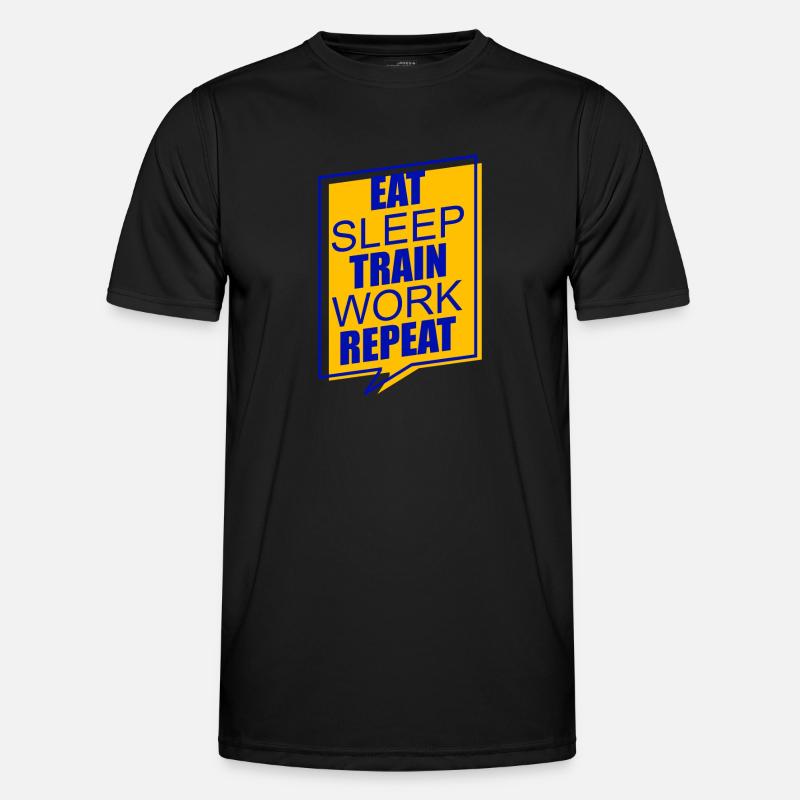 Eating Exercising Sleeping - Men's Functional T-Shirt - black