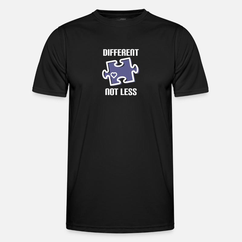 DIFFERENT - NOT LESS! AUTISMUS - Männer Funktions-T-Shirt - Schwarz