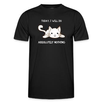 Katze - Katzen T-Shirt - Katzen - Faulpelz - Männer Funktions-T-Shirt - Schwarz - Vorne - AI Model Male 178 dark (178cm)