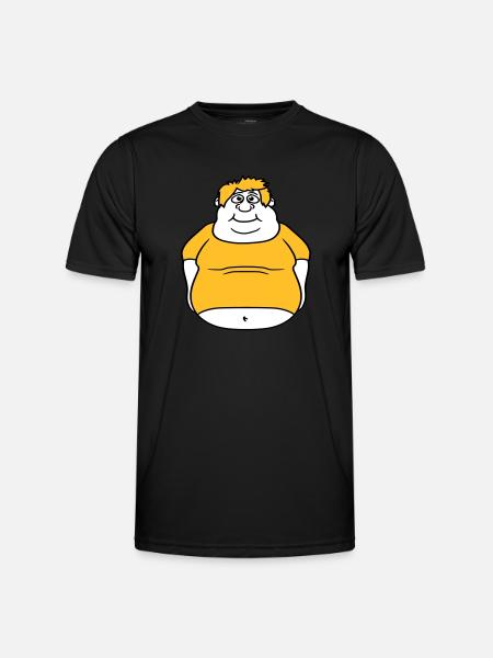 circle ball man fat thick clipart cartoon cartoon lu - Men's Functional T-Shirt - black