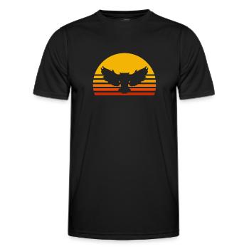 Eule Retro Owl - Männer Funktions-T-Shirt - Schwarz - Vorne - AI Model Male 178 dark (178cm)