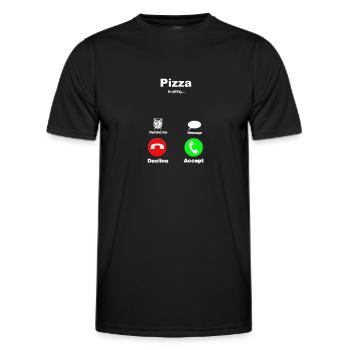 Pizza Mobile calling Pizza Mobile Phone I love Pizz - Men's Functional T-Shirt - black - Front - AI Model Male 178 dark (178cm)