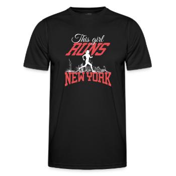 This girl runs Running Shirt white - Men's Functional T-Shirt - black - Front - AI Model Male 178 dark (178cm)