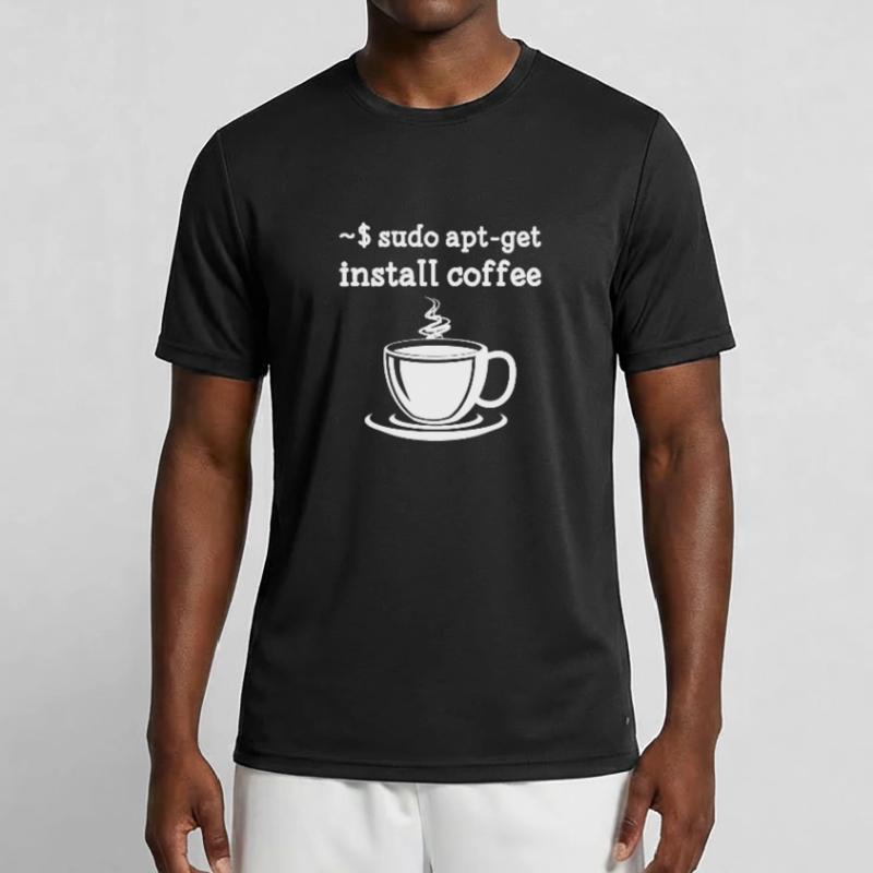 Linux Sudo Apt-Get Install Coffee Men's Functional T-Shirt