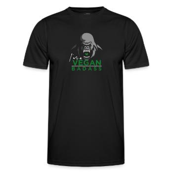 Vegan badass animal rights life saving gift - Men's Functional T-Shirt - black - Front - AI Model Male 178 dark (178cm)