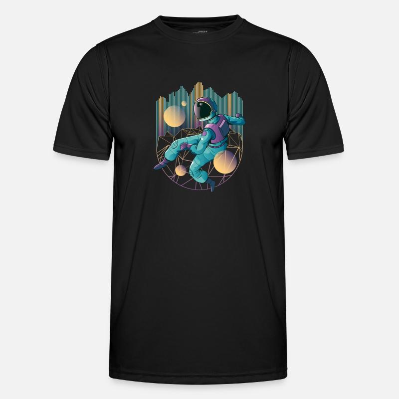 Techno astronaut in cool neon colors Men's Functional T-Shirt