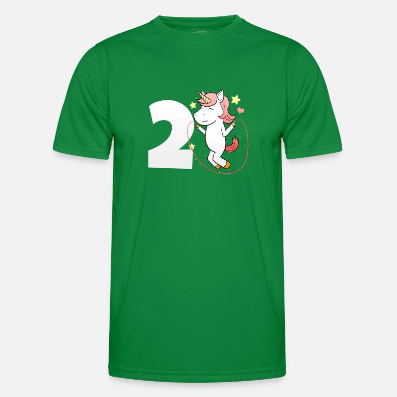 2 Geburtstag Einhorn Männer Funktions-T-Shirt