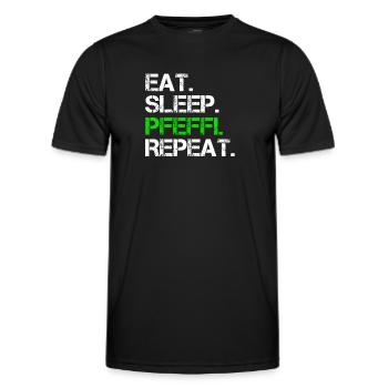 Eat Sleep Pfeffi Repeat - Men's Functional T-Shirt - black - Front - AI Model Male 178 dark (178cm)