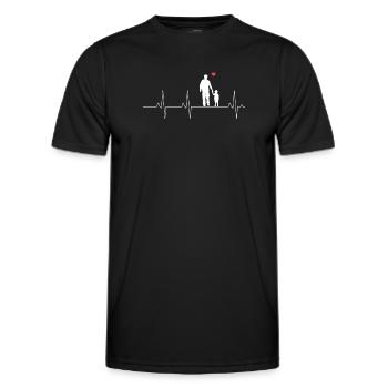 Père et fils rythme cardiaque ECG look partenaire de fréquence - T-shirt sport Homme - noir - Devant - AI Model Male 178 dark (178cm)