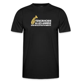 Tenorhorn - Motiv - Männer Funktions-T-Shirt - Schwarz - Vorne - AI Model Male 178 dark (178cm)