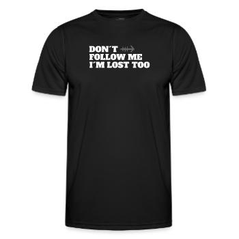 Don´t follow me im lost too - Männer Funktions-T-Shirt - Schwarz - Vorne - AI Model Male 178 dark (178cm)