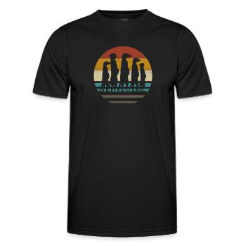 Suricate rétro vintage - T-shirt sport Homme - noir - Devant - AI Model Male 178 dark (178cm)