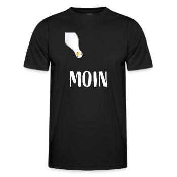 Moin North German coast Hamburg seagull Baltic Sea North Sea - Men's Functional T-Shirt - black - Front - AI Model Male 178 dark (178cm)