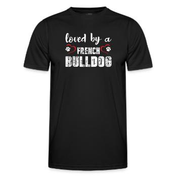 Loved By A French Bulldog - Männer Funktions-T-Shirt - Schwarz - Vorne - AI Model Male 178 dark (178cm)