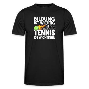 Tennis Tennisspieler Tennisschläger Trainer - Männer Funktions-T-Shirt - Schwarz - Vorne - AI Model Male 178 dark (178cm)