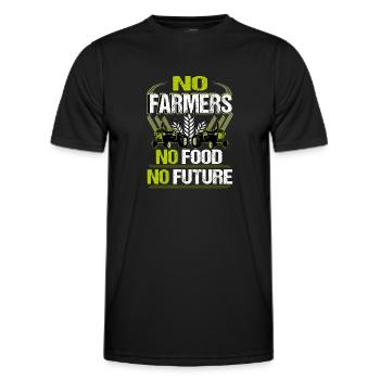 Farmers Demo Protest No Farmers No Food No Future - Men's Functional T-Shirt - black - Front - AI Model Male 178 dark (178cm)