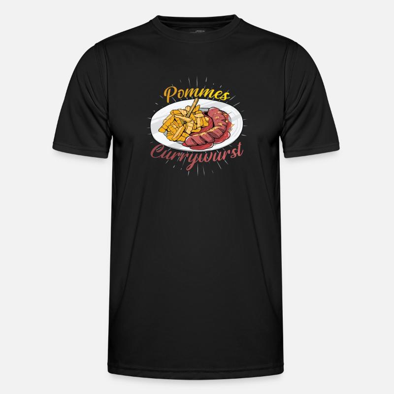 Pommes Currywurst Männer Funktions-T-Shirt