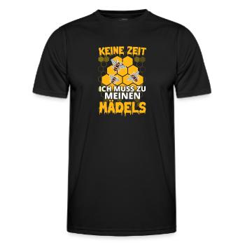 Imker Keine Zeit ich muss zu meinen Mädels - Männer Funktions-T-Shirt - Schwarz - Vorne - AI Model Male 178 dark (178cm)