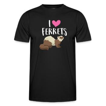 Ich liebe Frettchen Frettchen Liebhaber - Männer Funktions-T-Shirt - Schwarz - Vorne - AI Model Male 178 dark (178cm)