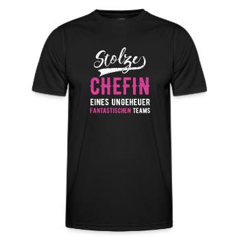 Stolze Chefin Geschenk Leiterin Abteilungsleiterin - Männer Funktions-T-Shirt - Schwarz - Vorne - AI Model Male 178 dark (178cm)