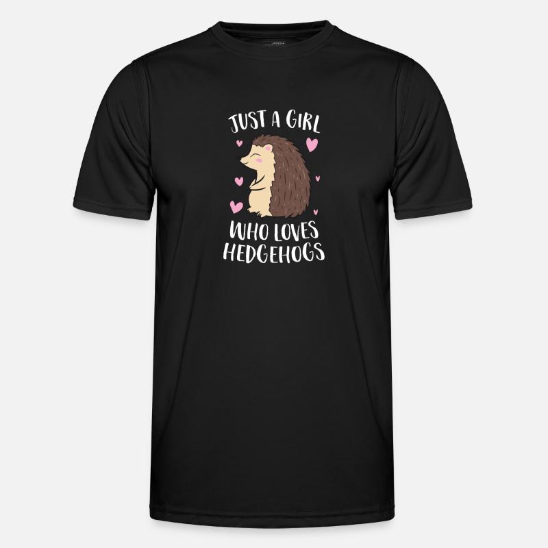 Nur ein Mädchen, das Igel liebt süsses Igel - Männer Funktions-T-Shirt - Schwarz