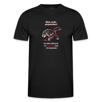 Bitte nicht ansprechen bin genervt - Männer Funktions-T-Shirt - Schwarz - Vorne - AI Model Male 178 dark (178cm)