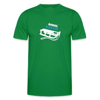 Rodel Master Rodeln Schlitten Winterrodel - Männer Funktions-T-Shirt - Kelly Green - Vorne - AI Model Male 178 dark (178cm)