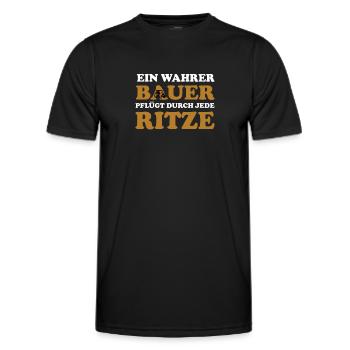 Bauer Landwirt Geschenk Lustiger Bauern Spruch - Männer Funktions-T-Shirt - Schwarz - Vorne - AI Model Male 178 dark (178cm)