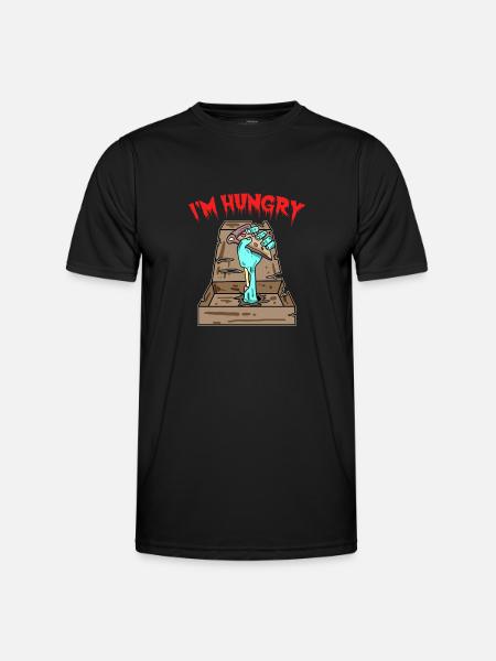Pizza Zombie j'ai faim - T-shirt sport Homme - noir