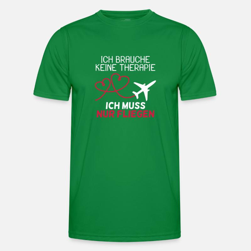 Pilot Therapie Spruch Flugzeug Geschenk Männer Funktions-T-Shirt