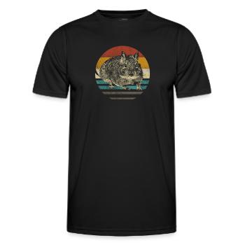 Degu degus rodent animal eighties retro vintage - Men's Functional T-Shirt - black - Front - AI Model Male 178 dark (178cm)