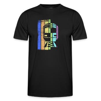 Train chemin de fer cheminots trains conducteur de locomotive - T-shirt sport Homme - noir - Devant - AI Model Male 178 dark (178cm)