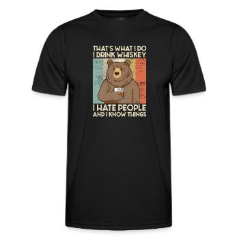 That's What I Do I Drink Malt Whiskey Hate People - Men's Functional T-Shirt - black - Front - AI Model Male 178 dark (178cm)
