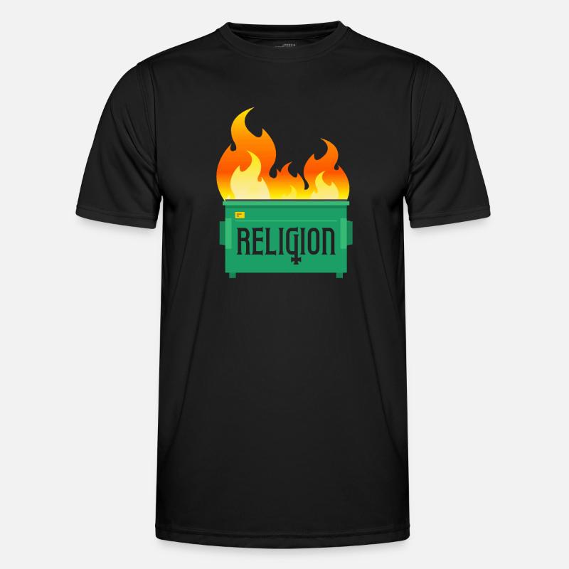 Religion Dumpster Fire Men's Functional T-Shirt