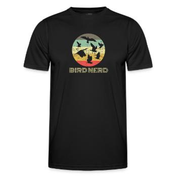 Bird nerd bird bird watcher ornithologist - Men's Functional T-Shirt - black - Front - AI Model Male 178 dark (178cm)