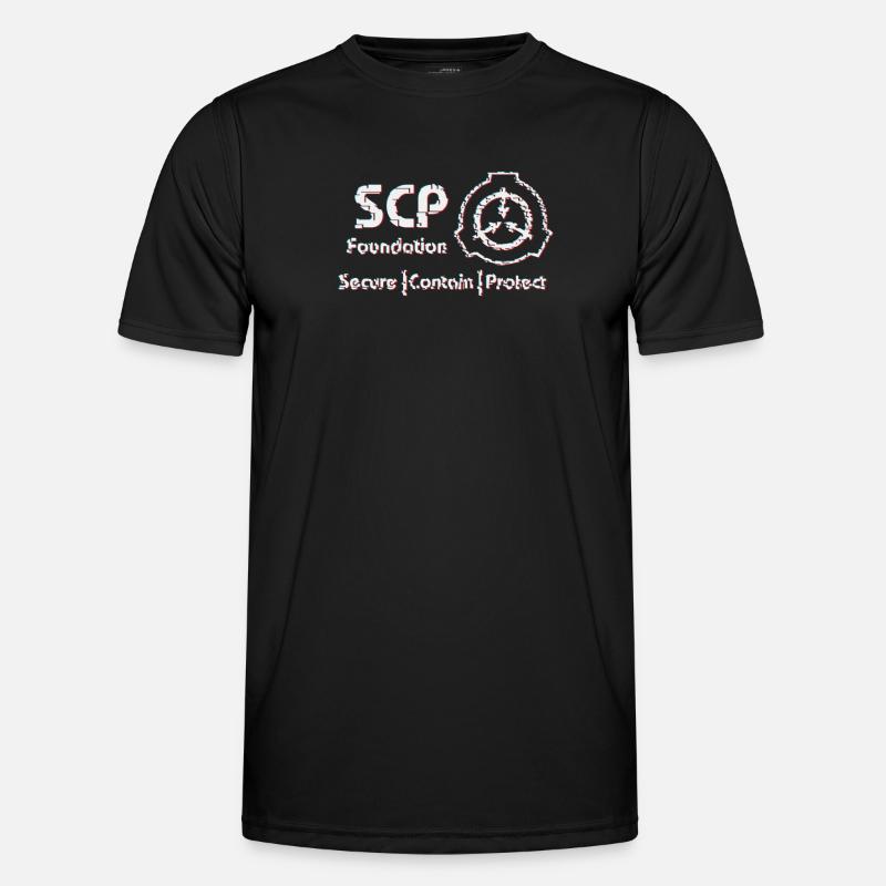 SCP Symbol Glitched version - Men's Functional T-Shirt - black