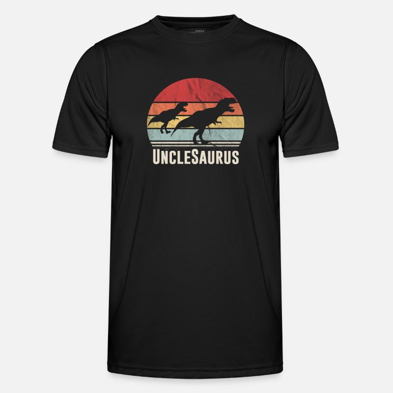 Unclesaurus Onkel Geschenk Saurier Dinosaurier - Männer Funktions-T-Shirt - Schwarz
