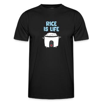 Le riz est la vie Chine sûr riz cuiseur - T-shirt sport Homme - noir - Devant - AI Model Male 178 dark (178cm)