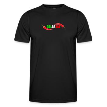 Kalabrien Peperoncino Design, dreifarbig Italien - Männer Funktions-T-Shirt - Schwarz - Vorne - AI Model Male 178 dark (178cm)