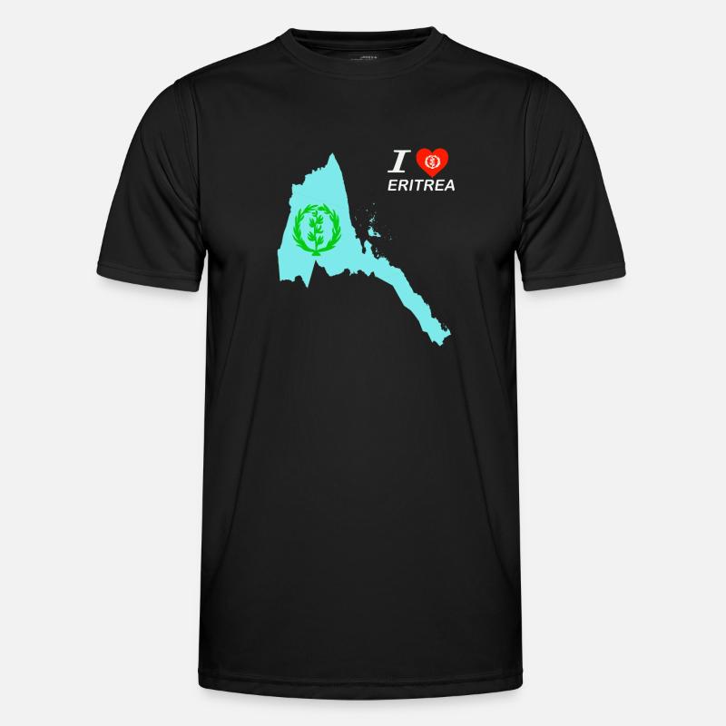 Eritrean flag map - Men's Functional T-Shirt - black